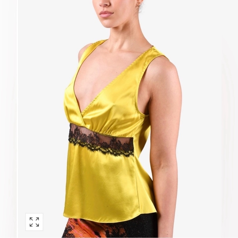 Fleur du Mal Silk and Lace Tank Top